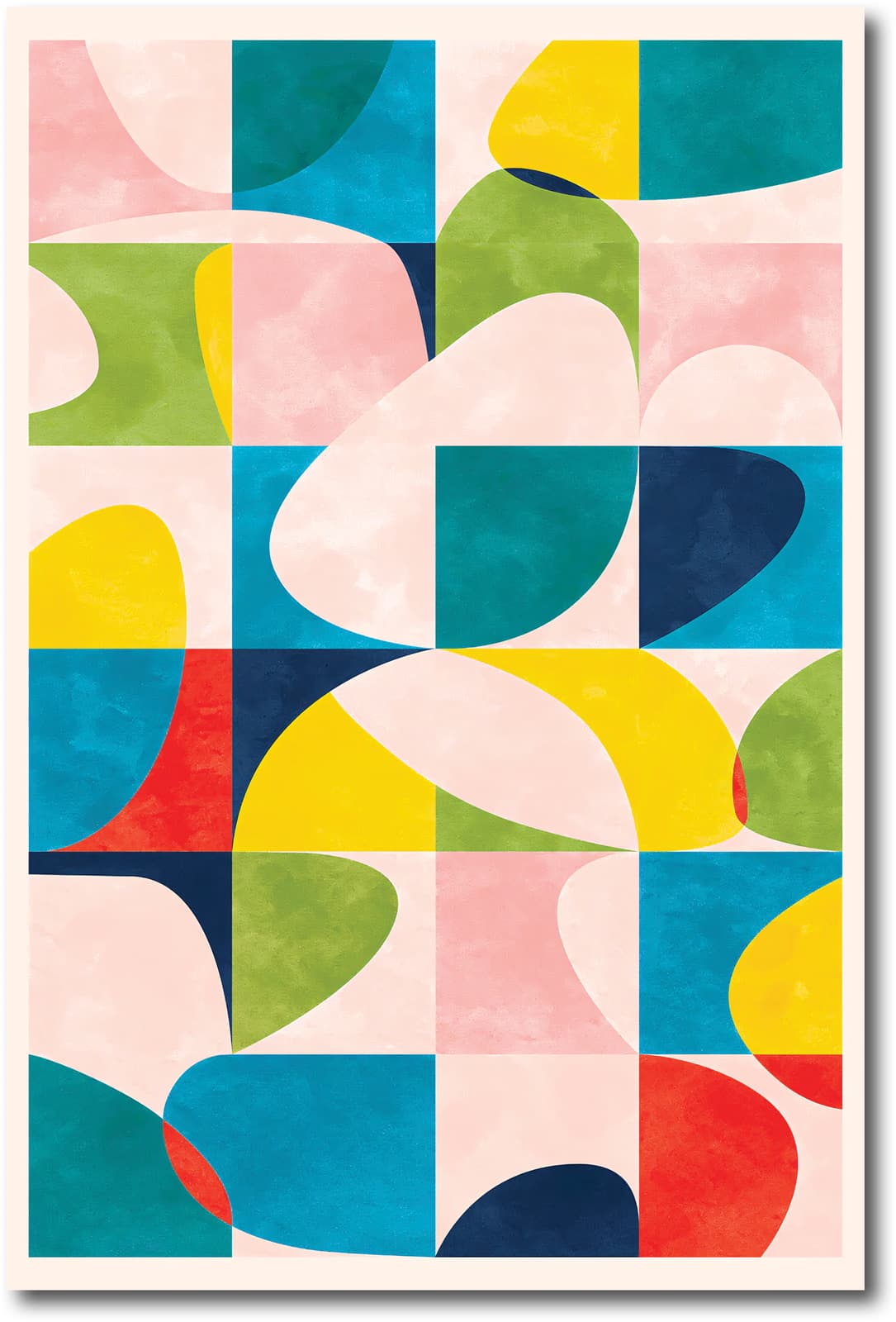 Abstract Colorful Geometric Poster, Mid Century Modern Wall Art product photo 1