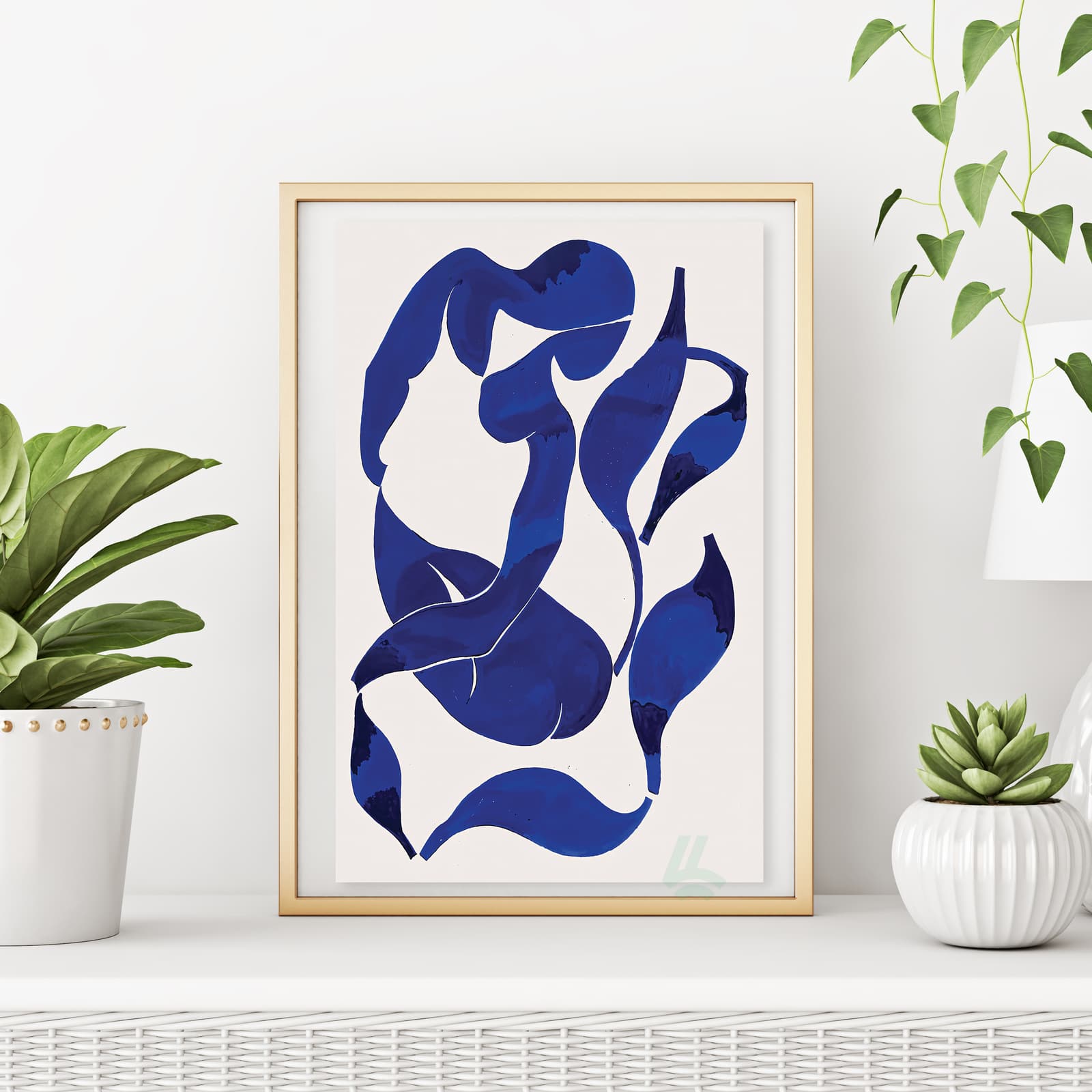 Abstract Figure Poster in Blue product photo 6