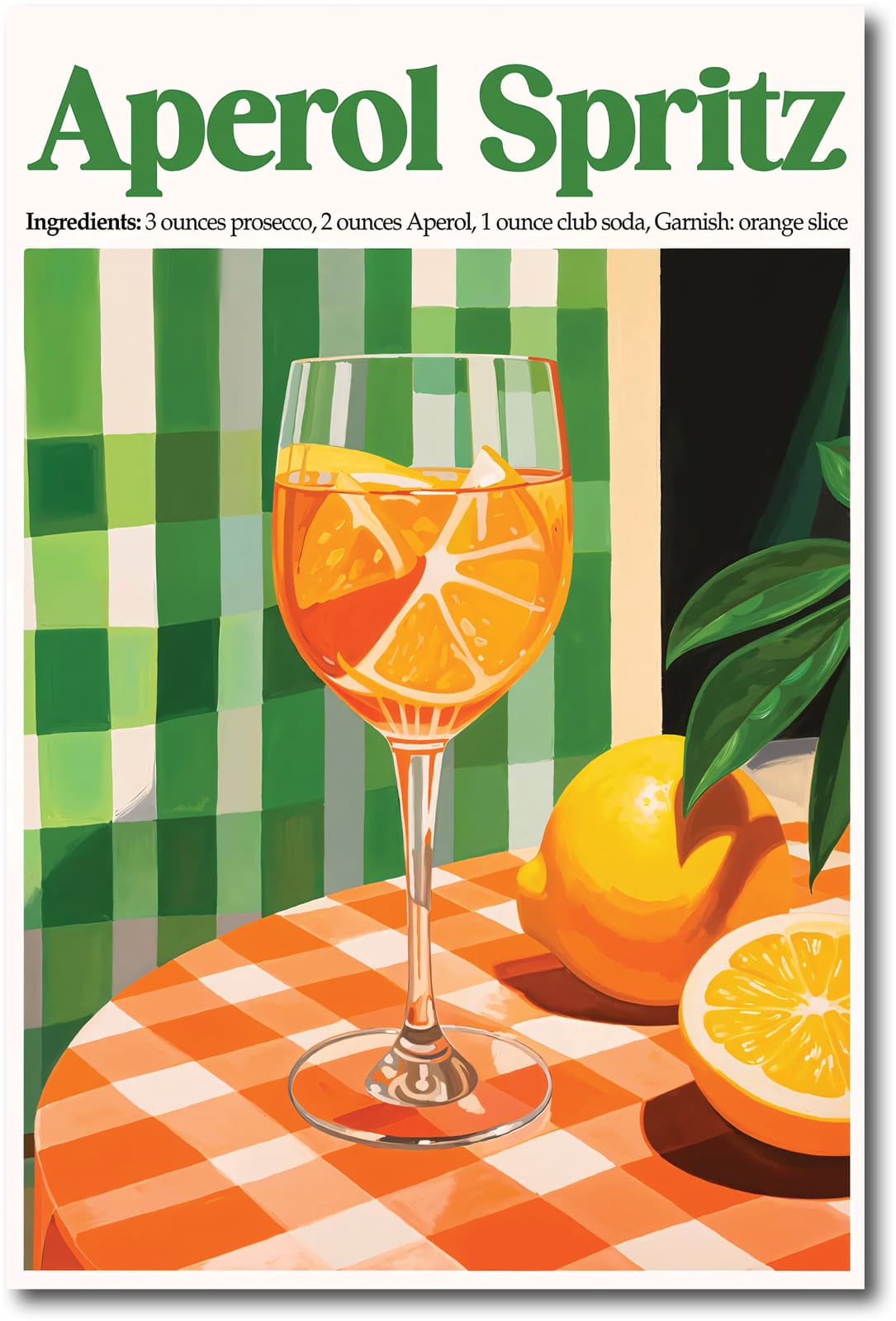 Aperol Spritz Poster Cocktail Wall Art product photo 1
