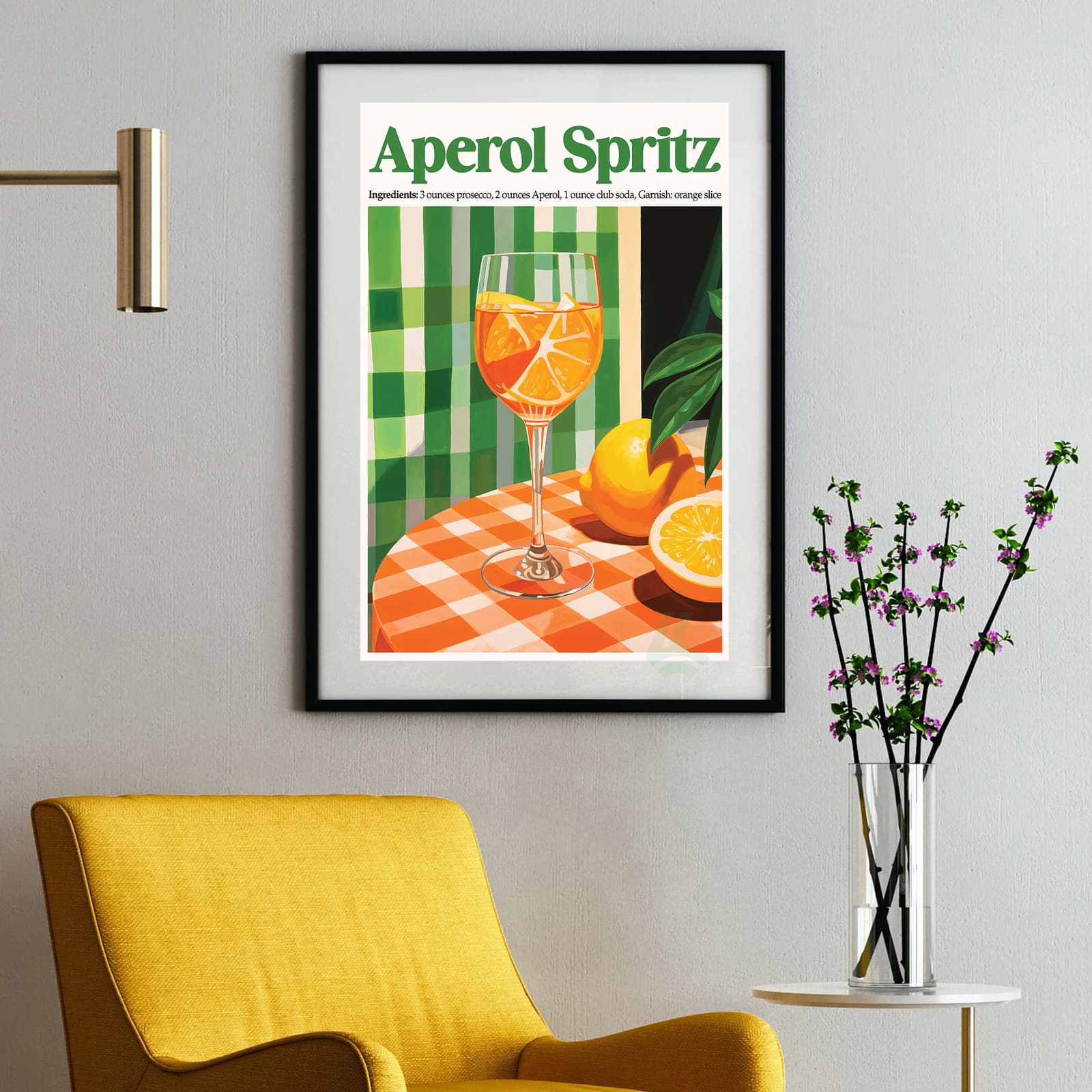 Aperol Spritz Poster Cocktail Wall Art product photo 2