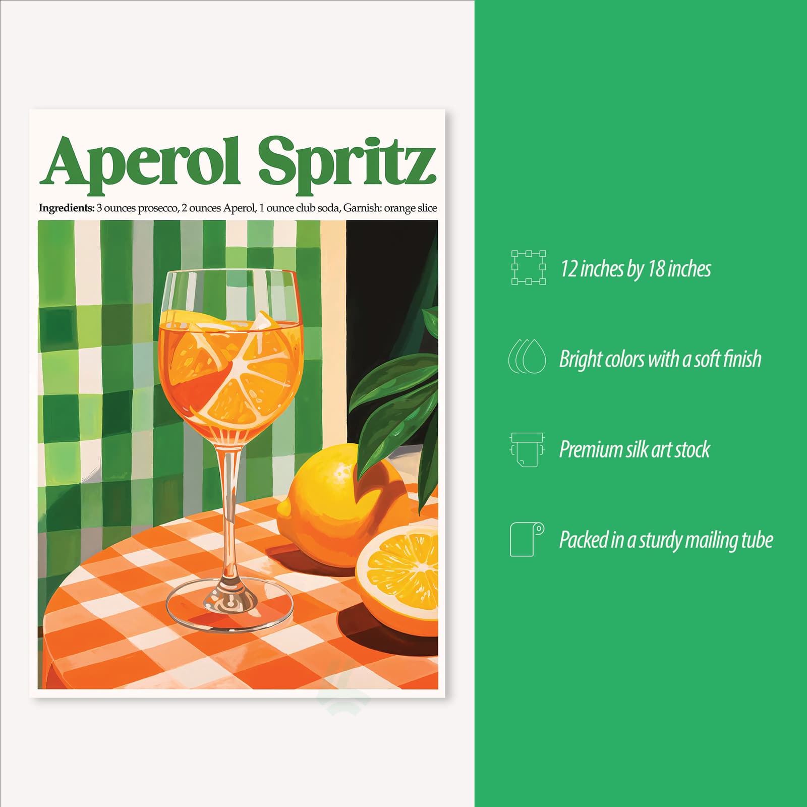 Aperol Spritz Poster Cocktail Wall Art product photo 3