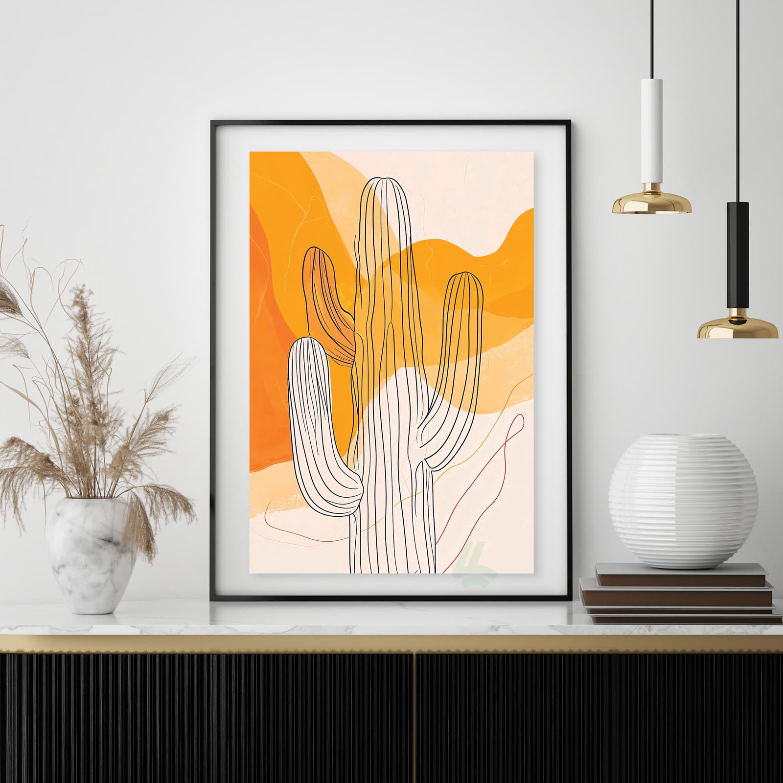 Cactus Poster Desert Wall Art, Minimalist Line Drawing with Southwestern Boho Aesthetic product photo 4
