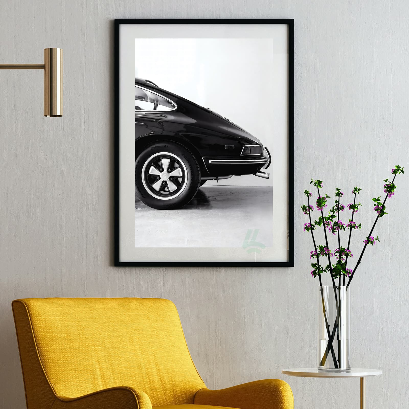 Classic Car Poster Vintage Sports Car Wall Art, Black and White Automotive Print product photo 2