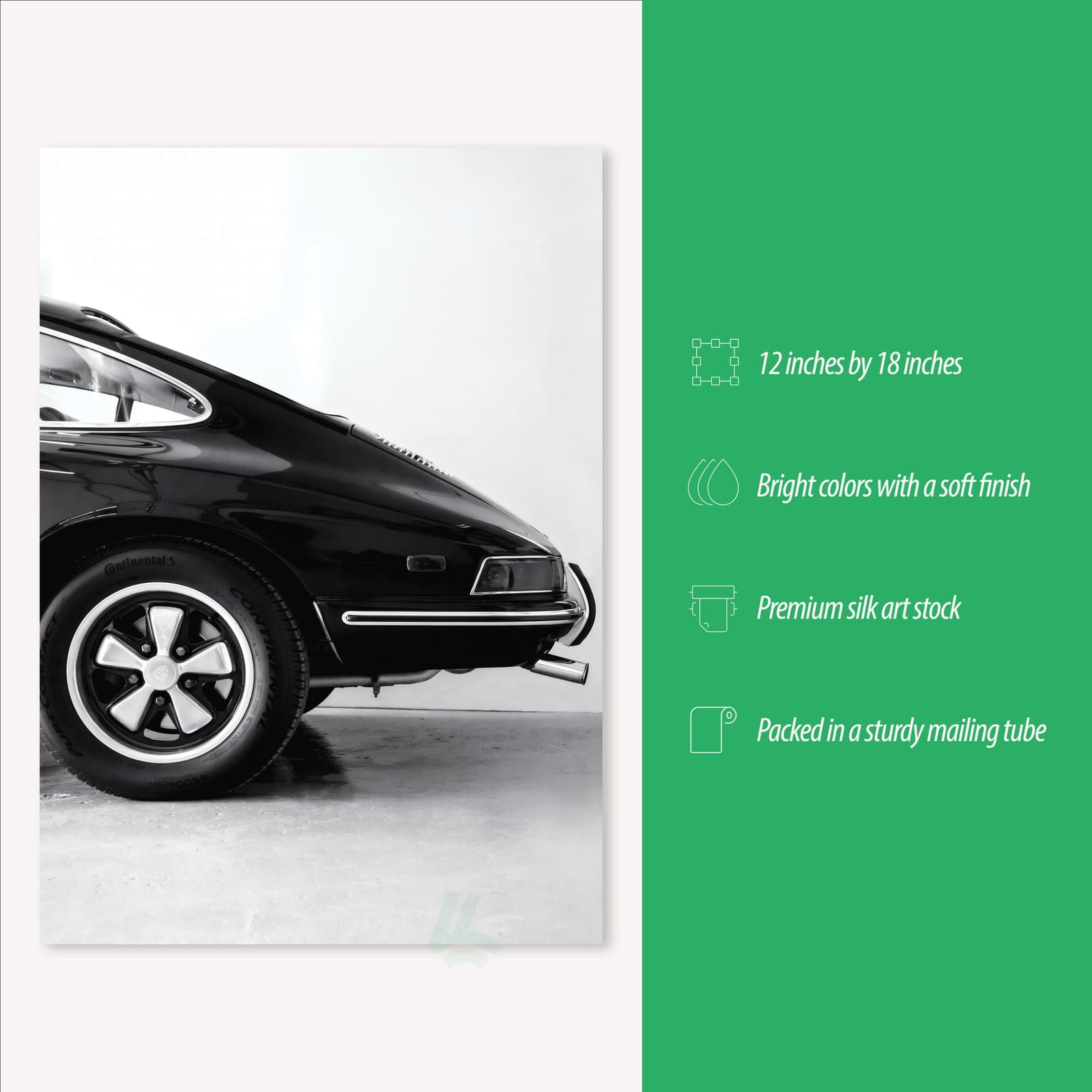 Classic Car Poster Vintage Sports Car Wall Art, Black and White Automotive Print product photo 3