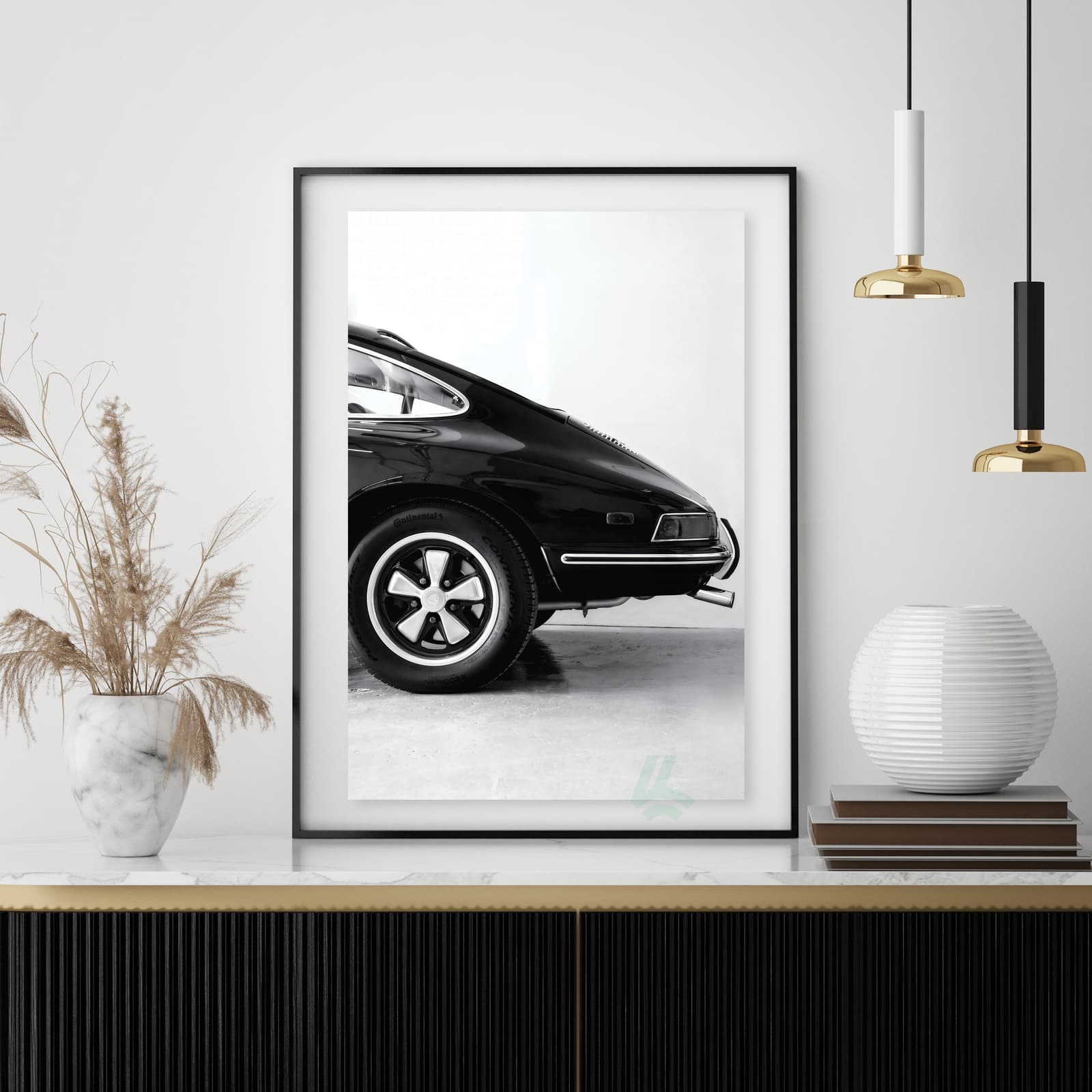 Classic Car Poster Vintage Sports Car Wall Art, Black and White Automotive Print product photo 4