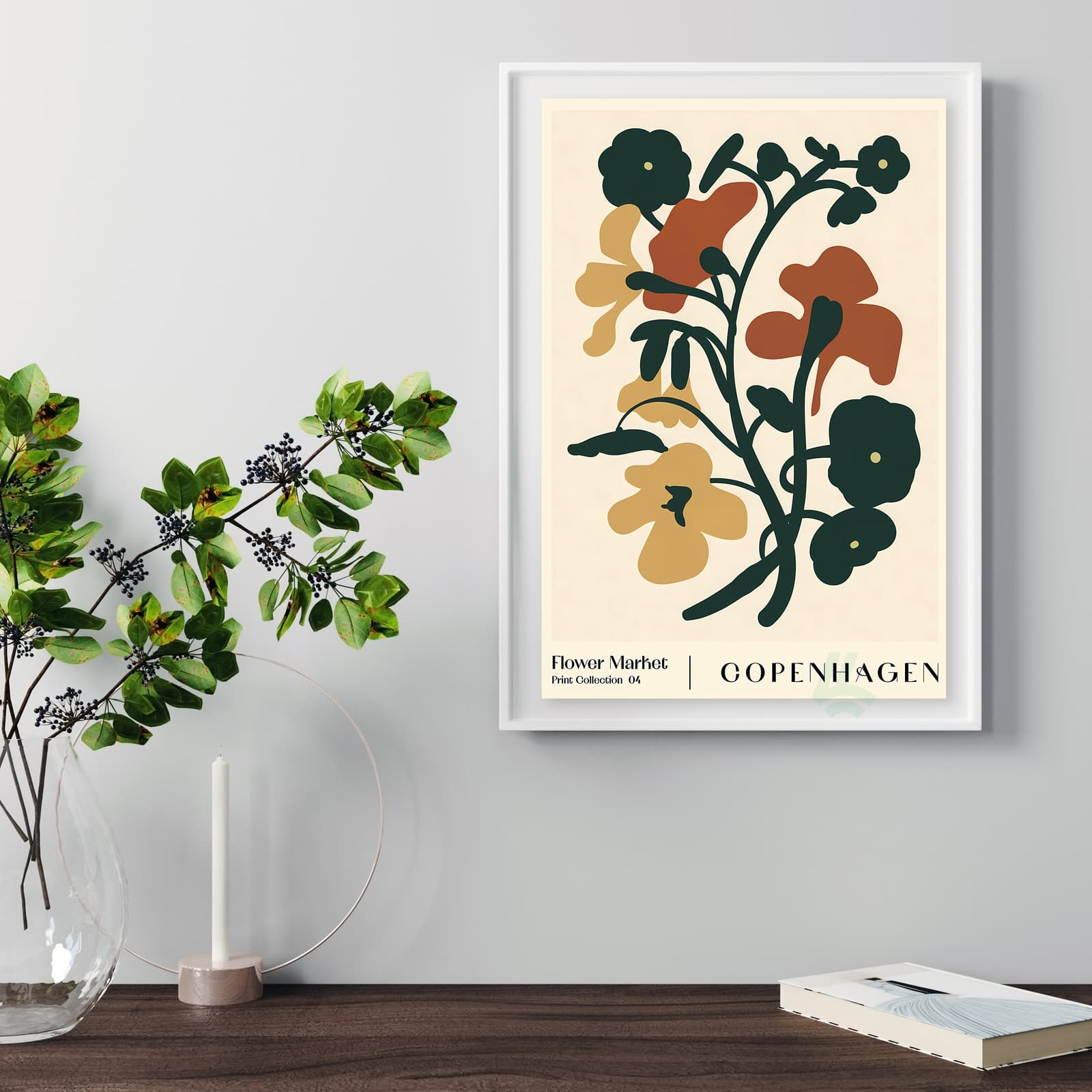 Copenhagen Flower Market Poster, Minimalist Botanical Wall Art Print product photo 5