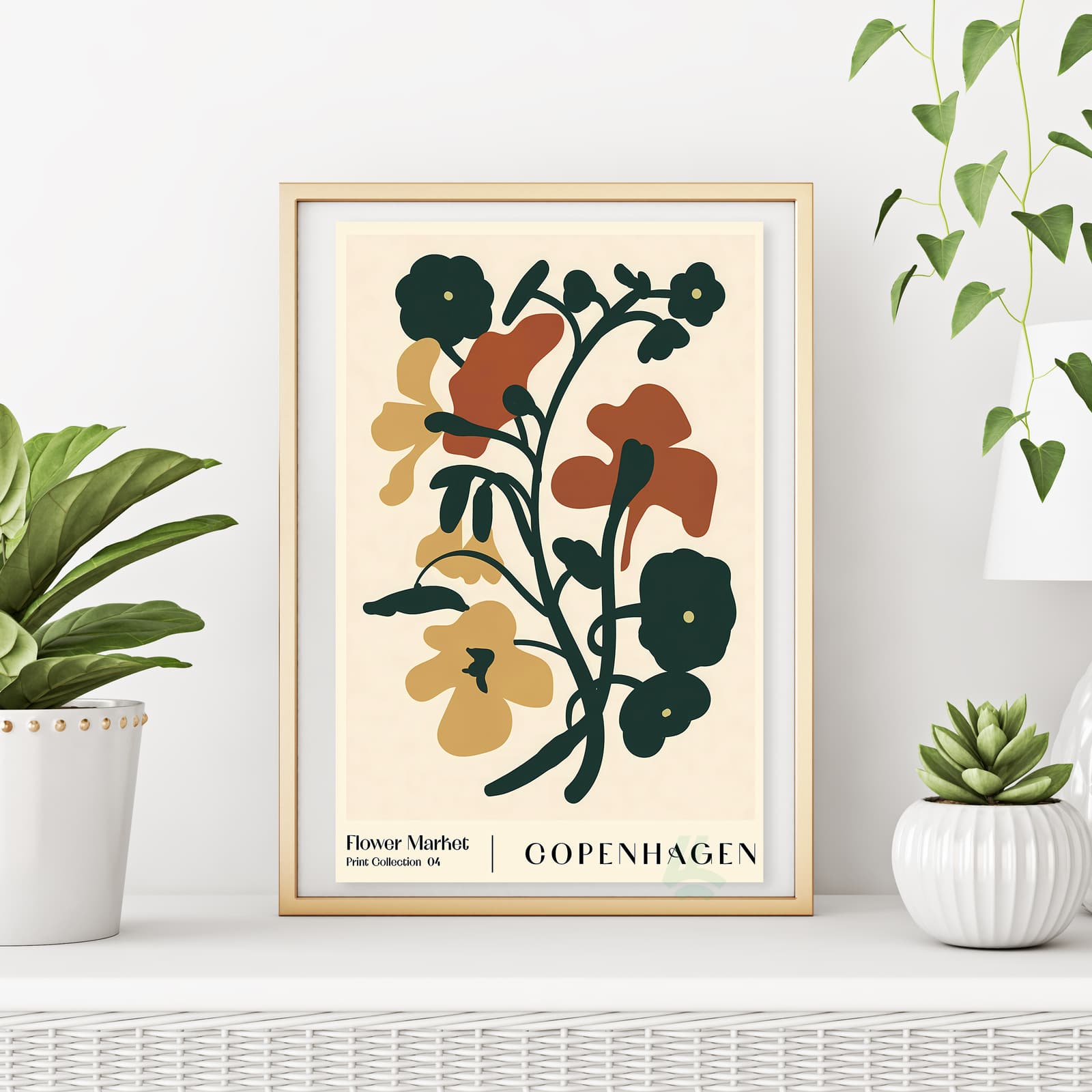 Copenhagen Flower Market Poster, Minimalist Botanical Wall Art Print product photo 6