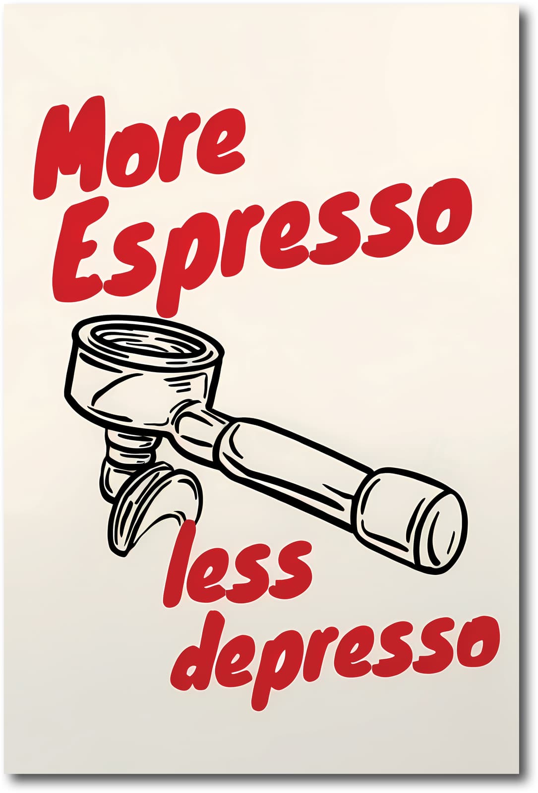 Funny Coffee Poster Espresso Kitchen Wall Art, Caffeine Pun Quote for Cafe Decor product photo 1