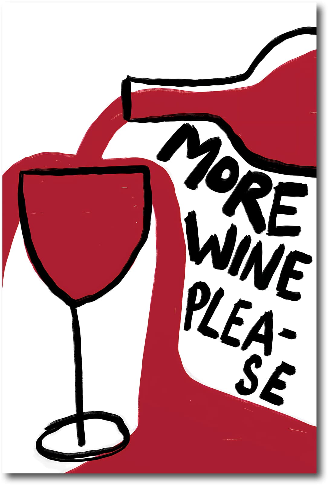 Funny Wine Poster Wall Art Print product photo 1