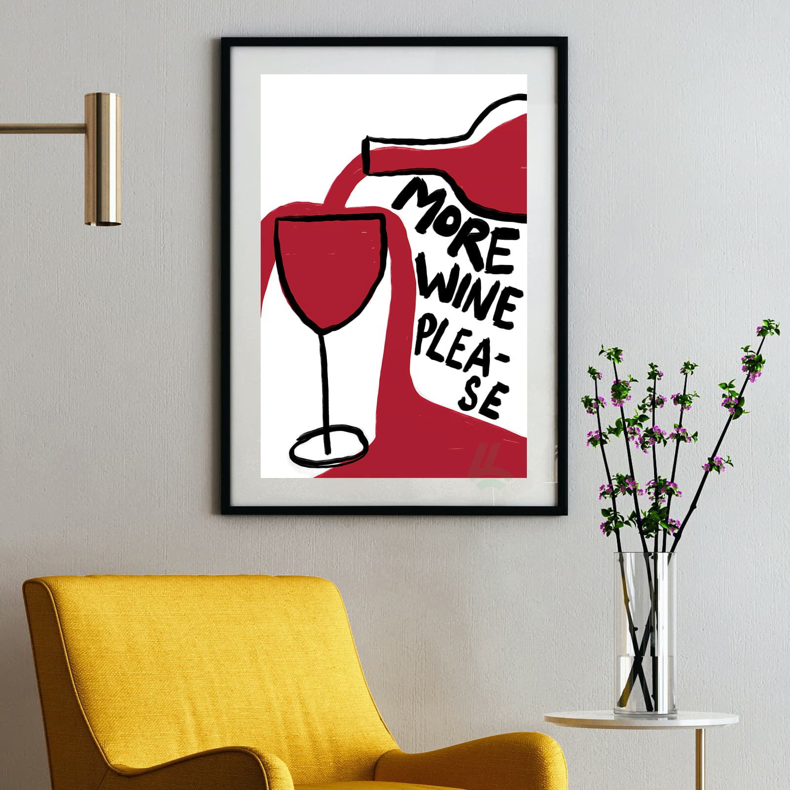 Funny Wine Poster Wall Art Print product photo 2
