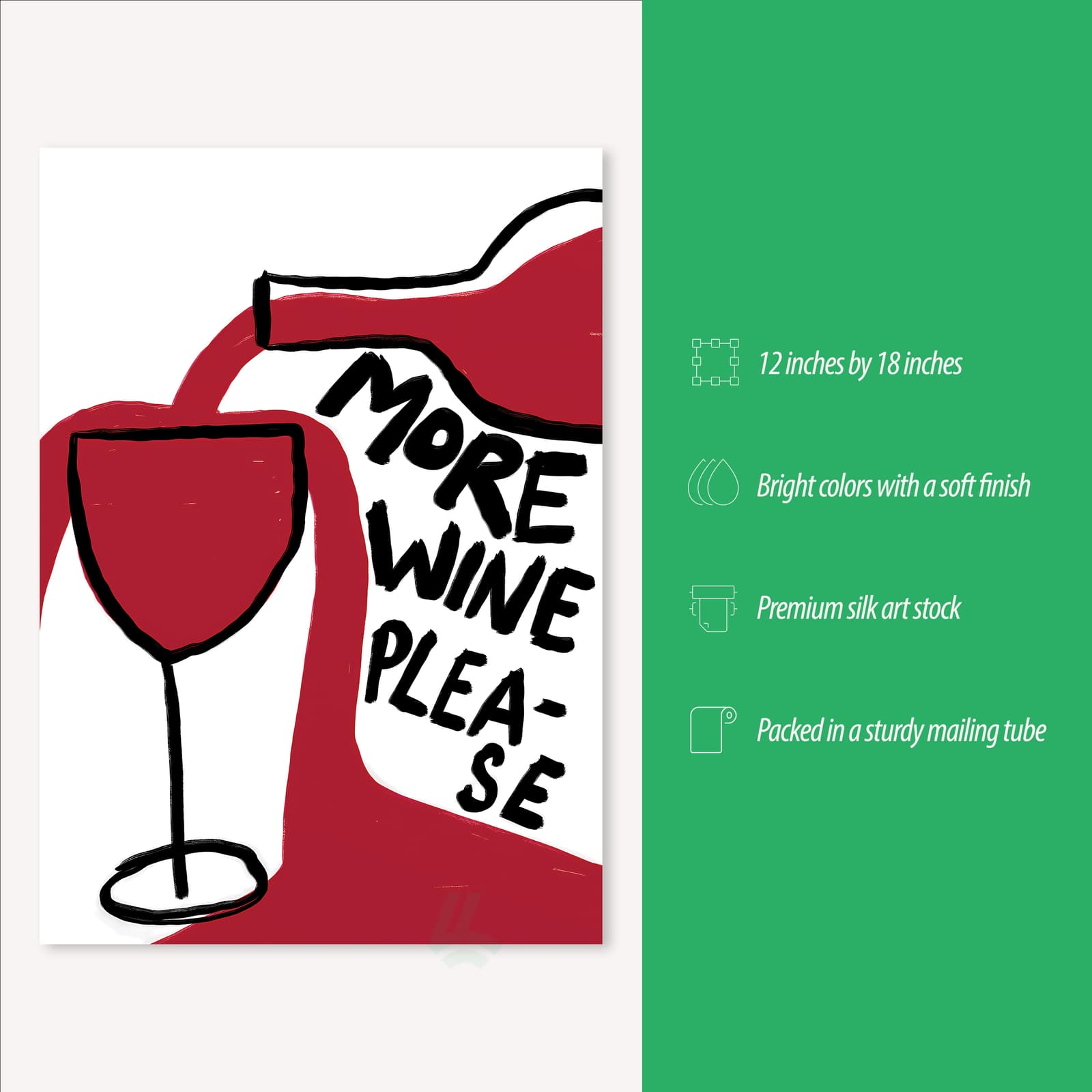 Funny Wine Poster Wall Art Print product photo 3