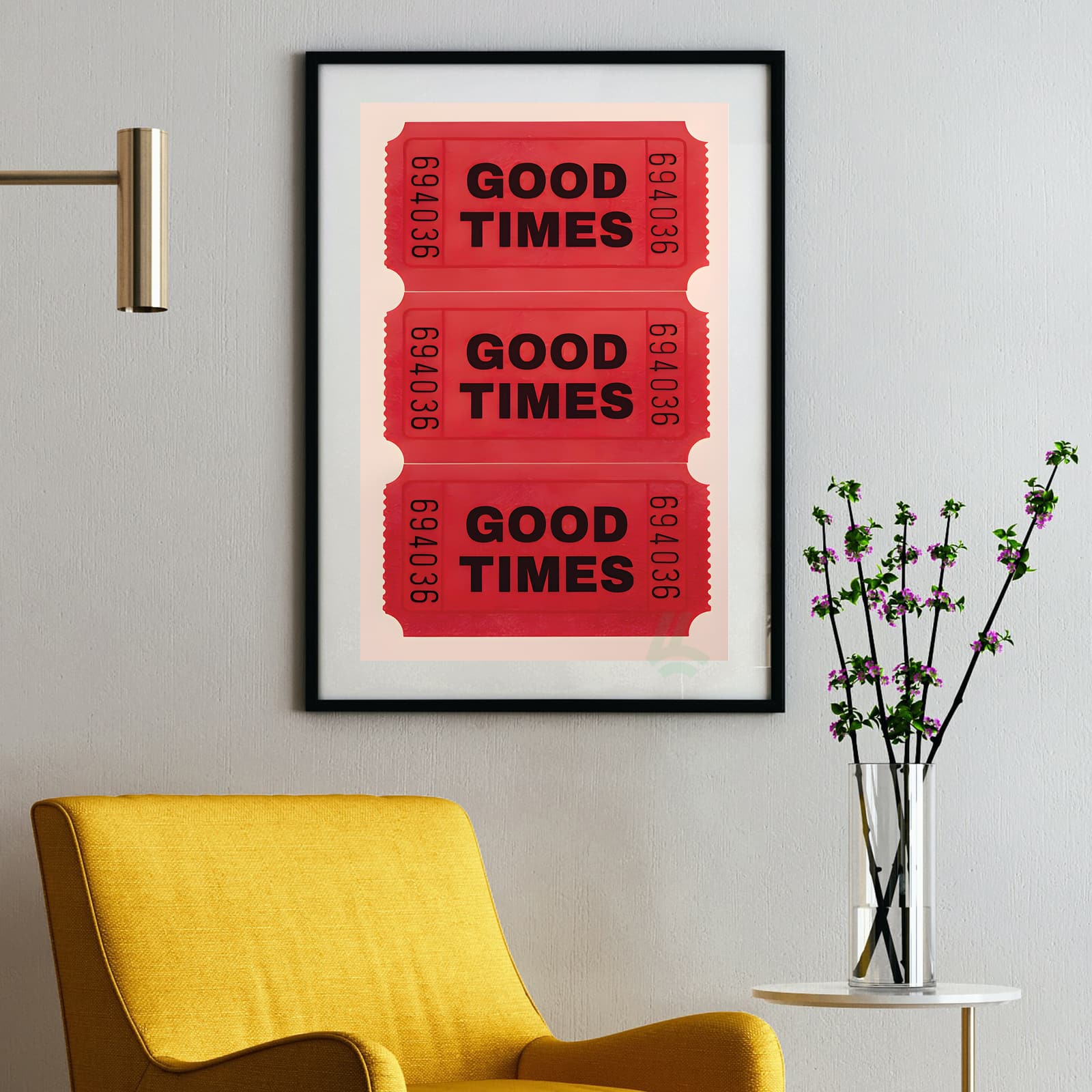 Good Times Poster Retro Ticket Wall Art product photo 2