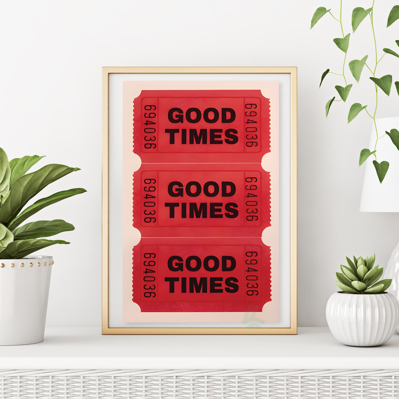 Good Times Poster Retro Ticket Wall Art product photo 6