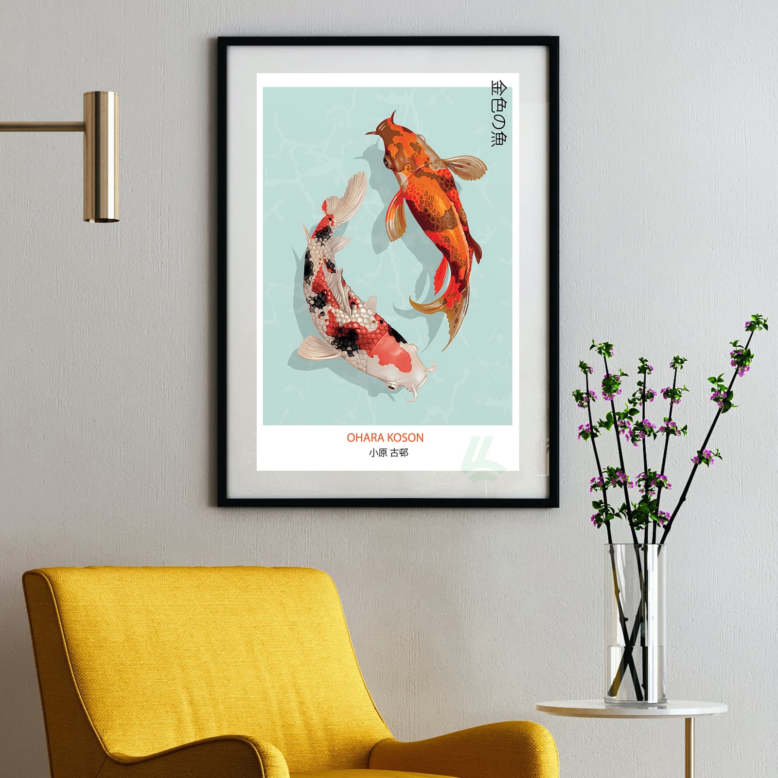 Koi Fish Poster Japanese Art Print by Ohara Koson product photo 2