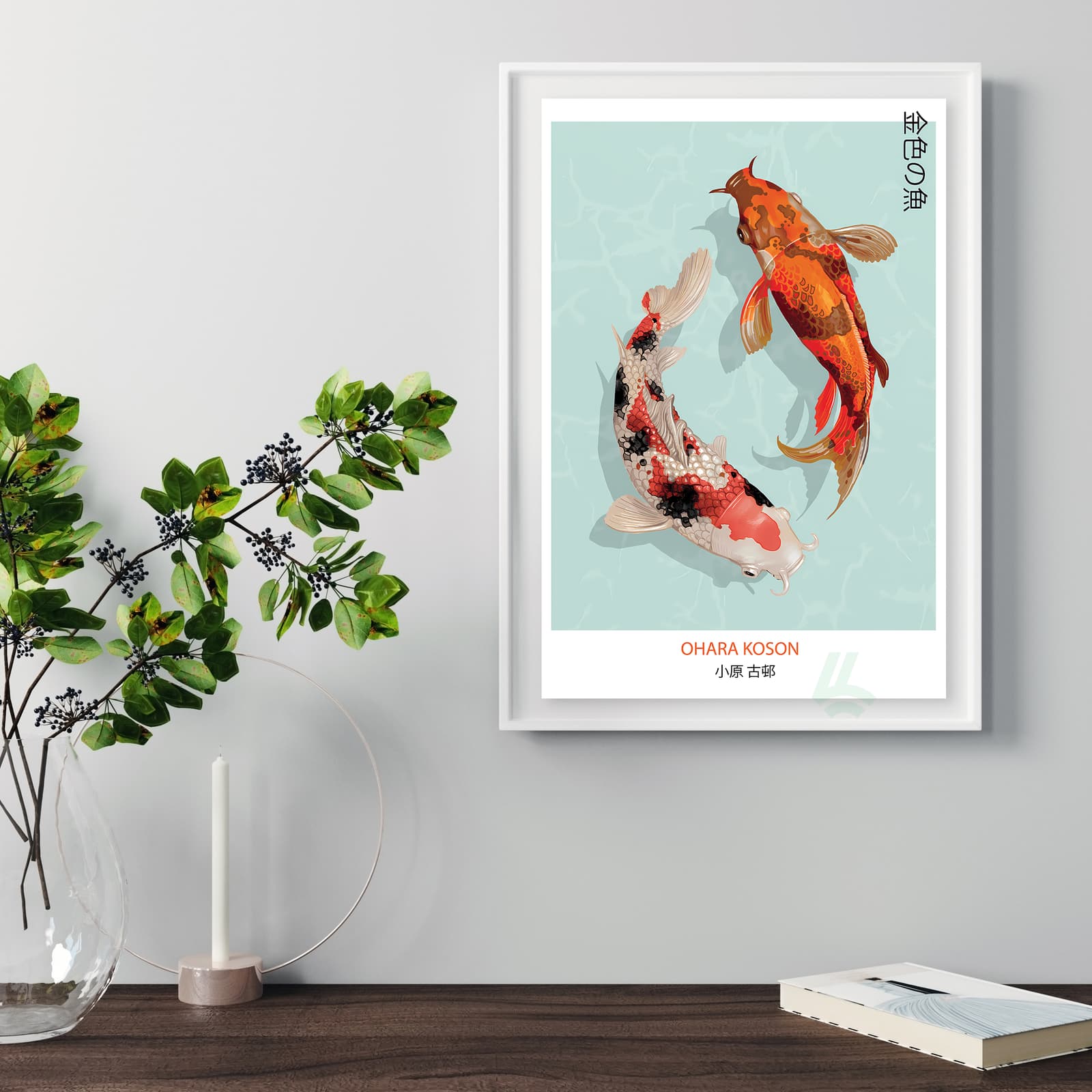 Koi Fish Poster Japanese Art Print by Ohara Koson product photo 5