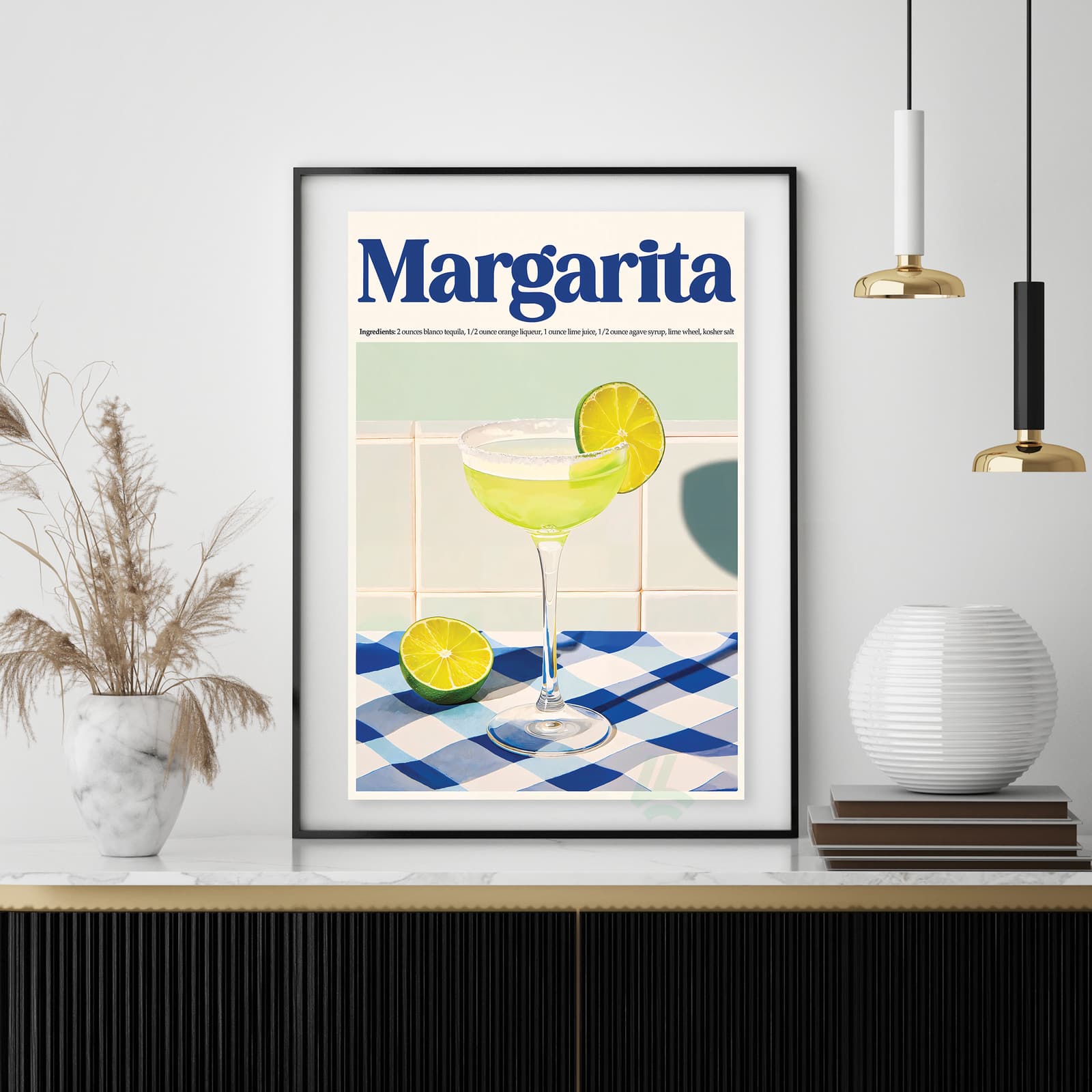 Margarita Poster Tequila Cocktail Recipe Wall Art product photo 4