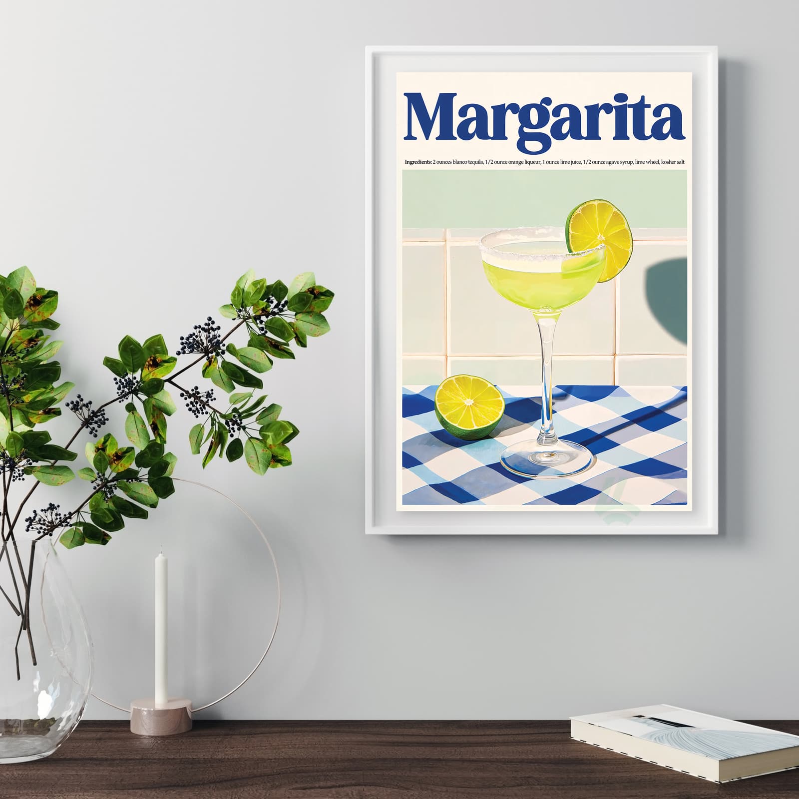 Margarita Poster Tequila Cocktail Recipe Wall Art product photo 5