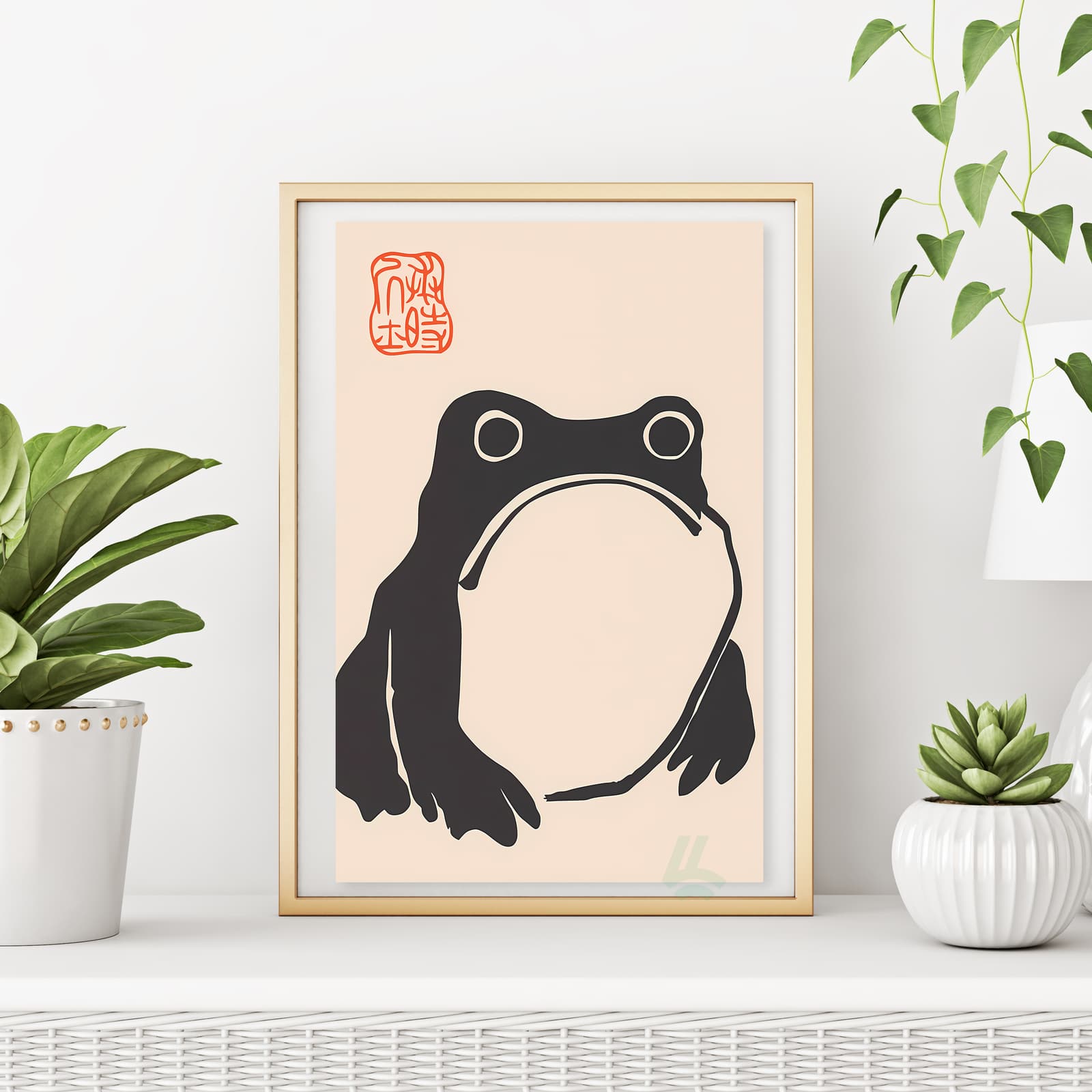 Matsumoto Hoji Frog Poster, Minimalist Japanese Wall Art product photo 6