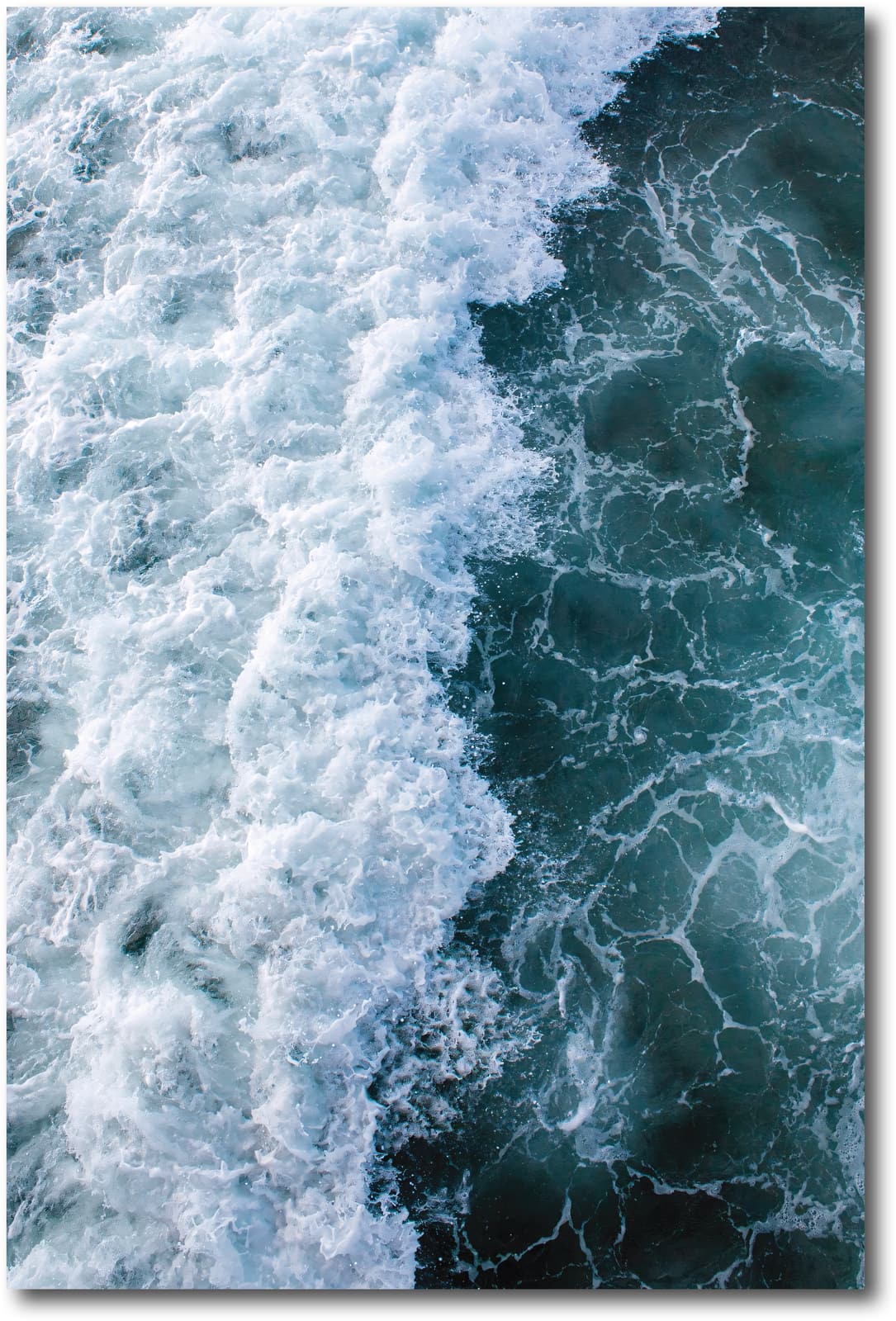 Ocean Wave Poster, Sea Surf Wall Art Print Featuring Blue Water Abstract Photography product photo 1