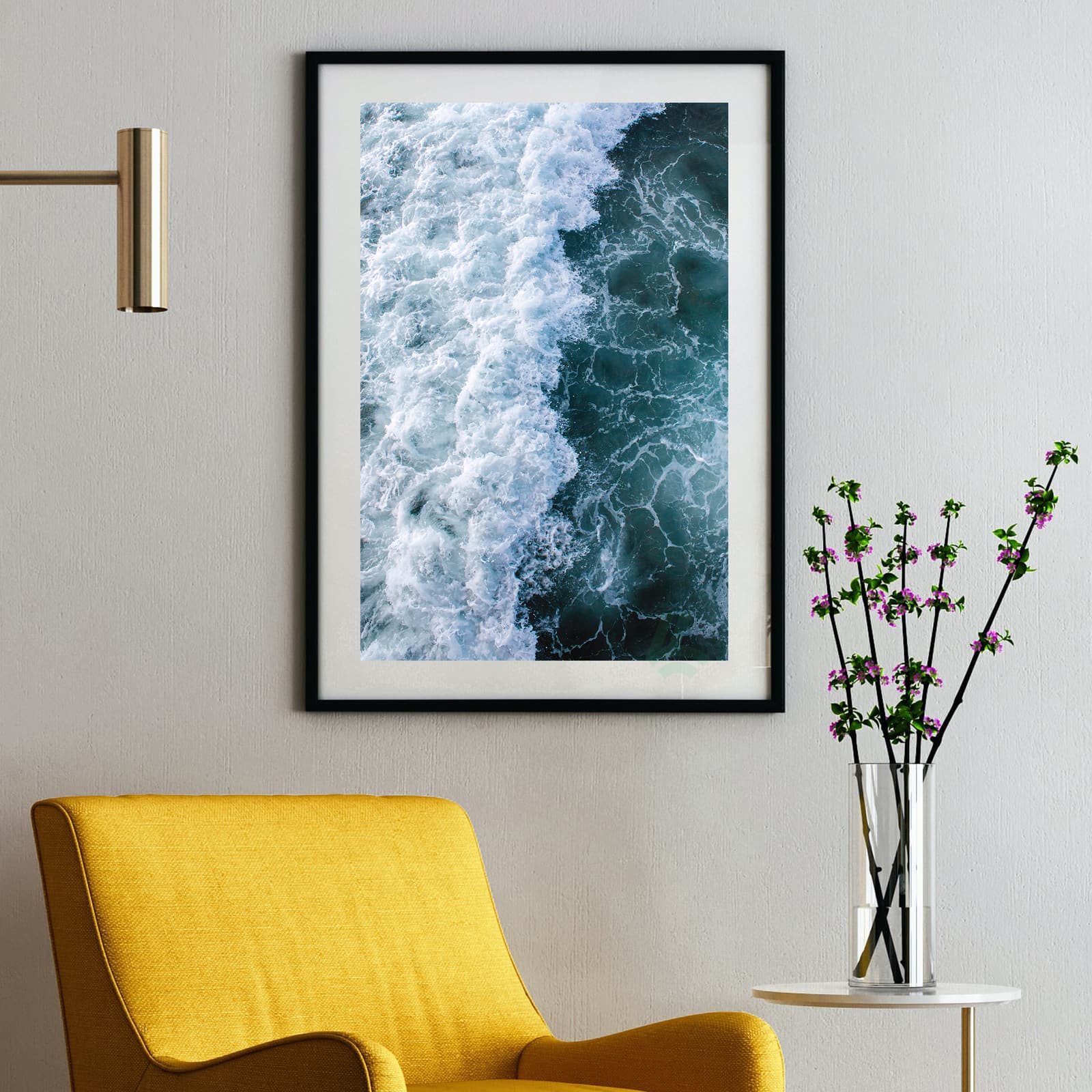 Ocean Wave Poster, Sea Surf Wall Art Print Featuring Blue Water Abstract Photography product photo 2