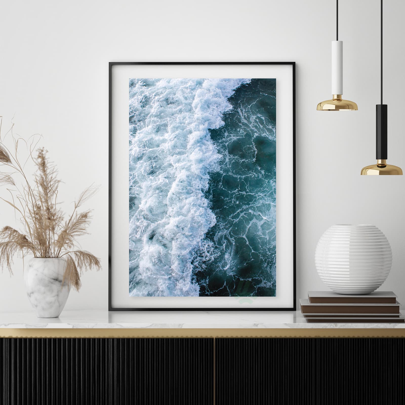 Ocean Wave Poster, Sea Surf Wall Art Print Featuring Blue Water Abstract Photography product photo 4