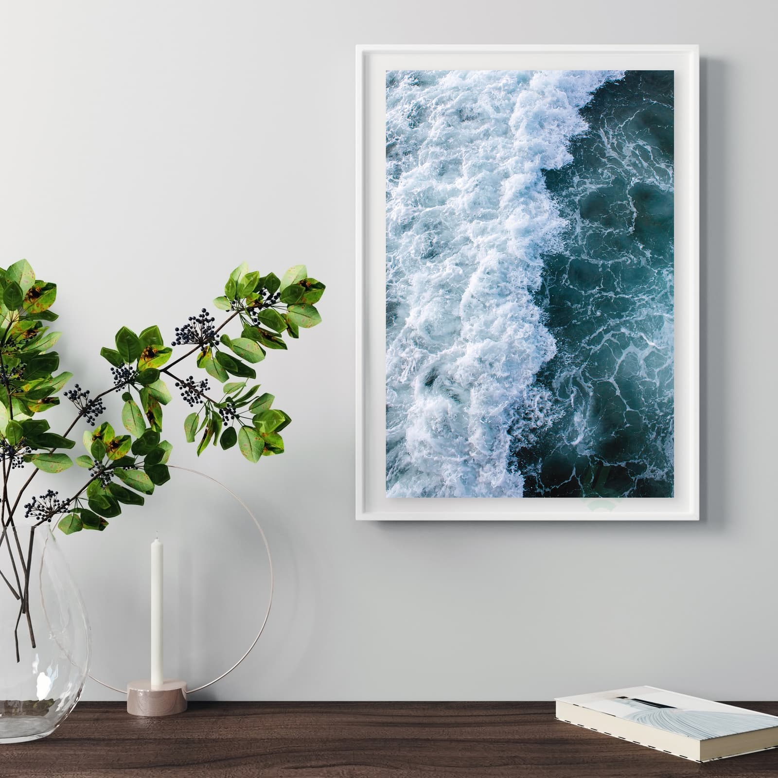 Ocean Wave Poster, Sea Surf Wall Art Print Featuring Blue Water Abstract Photography product photo 5