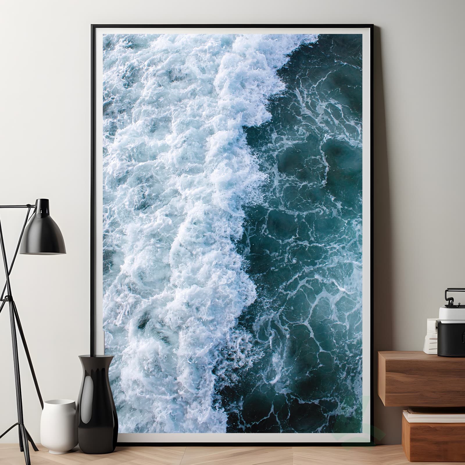 Ocean Wave Poster, Sea Surf Wall Art Print Featuring Blue Water Abstract Photography product photo 7