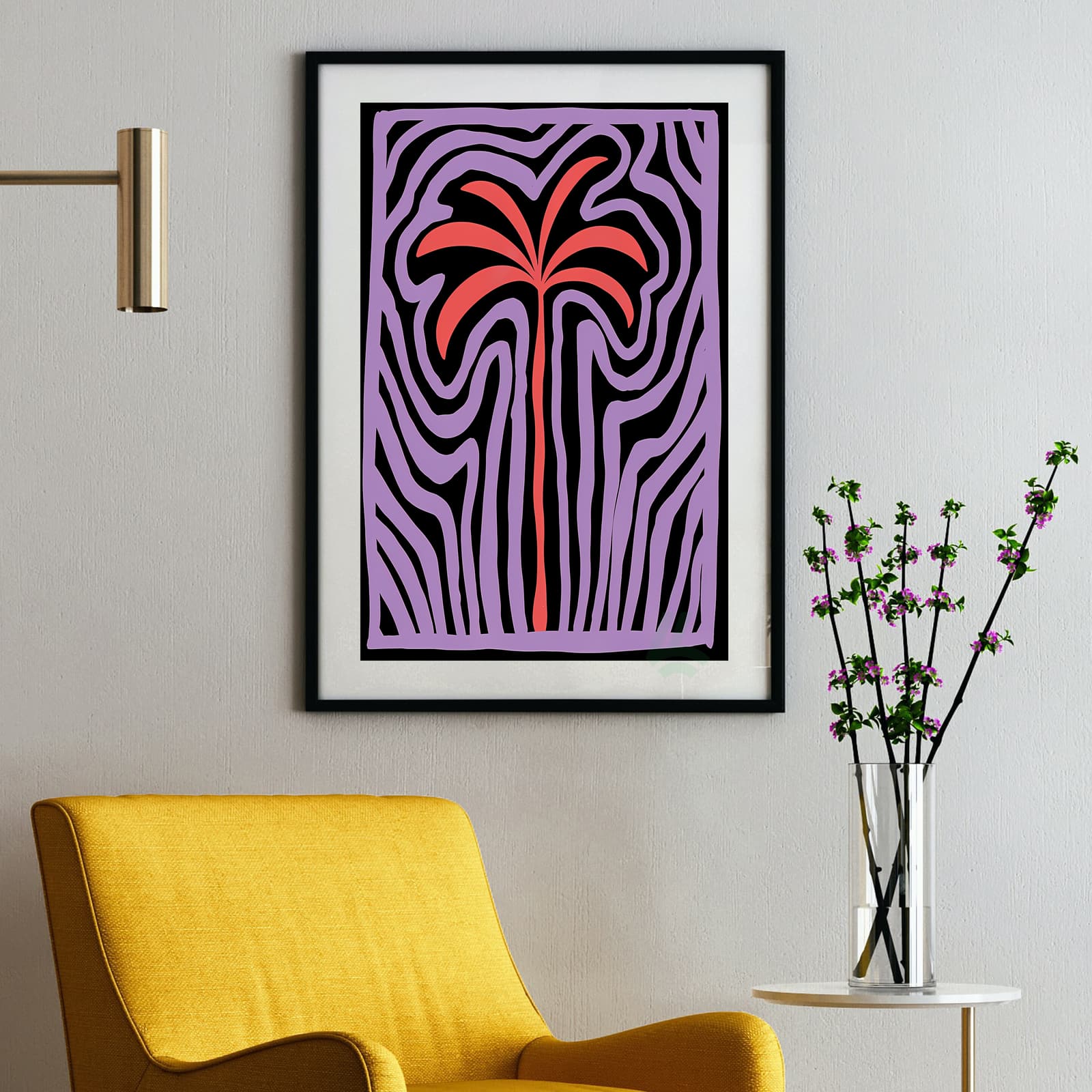 Palm Tree Poster Psychedelic Art product photo 2