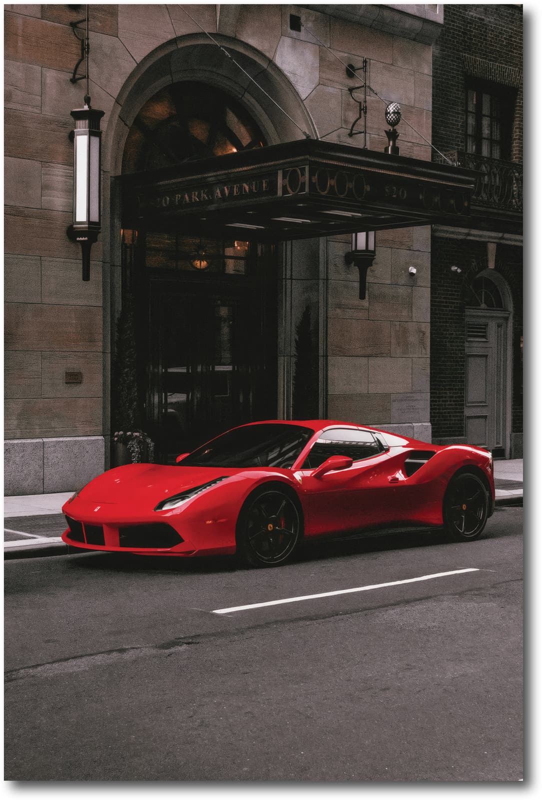 Red Sports Car Poster Wall Art, Exotic Italian Supercar Print with Sleek Racing Design product photo 1