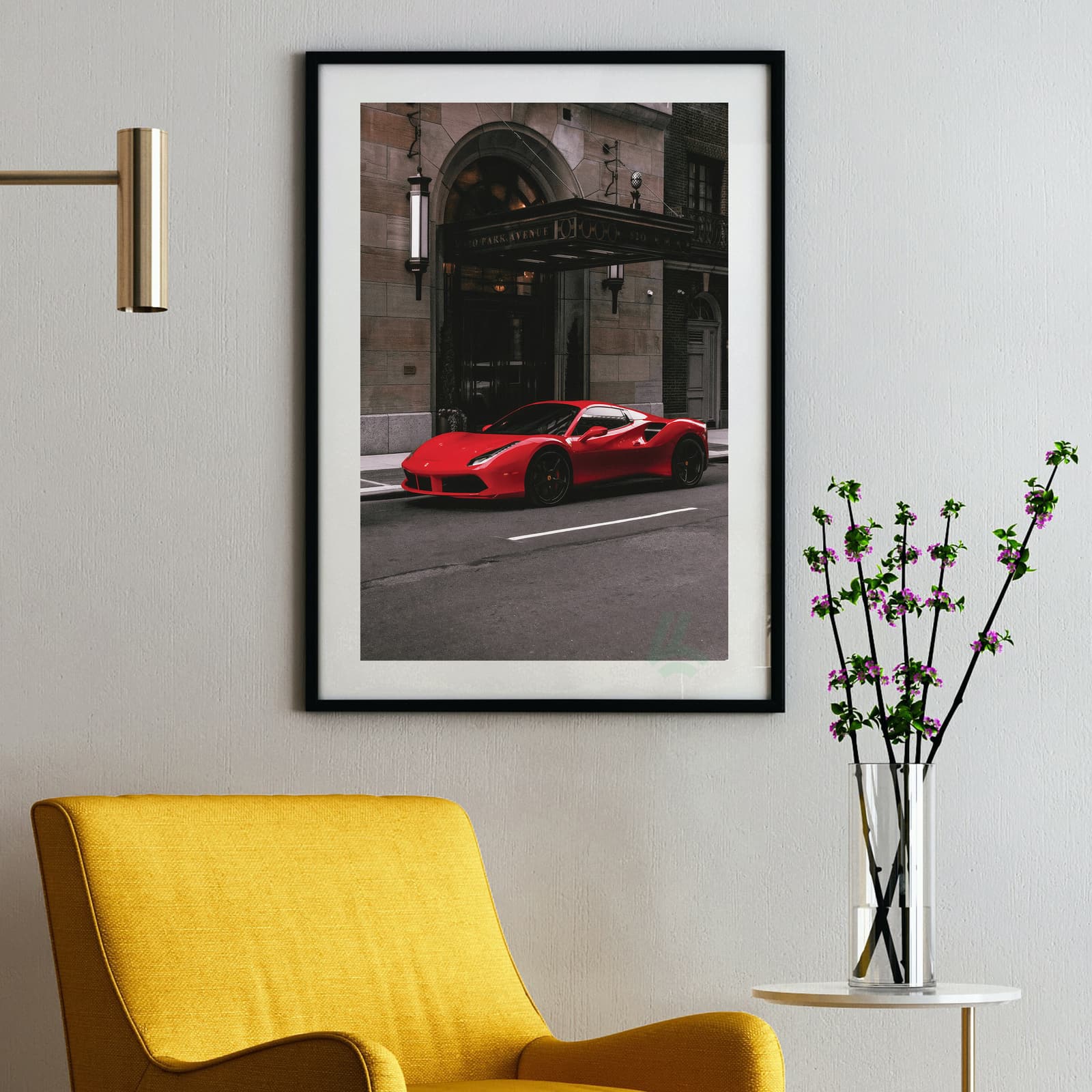 Red Sports Car Poster Wall Art, Exotic Italian Supercar Print with Sleek Racing Design product photo 2