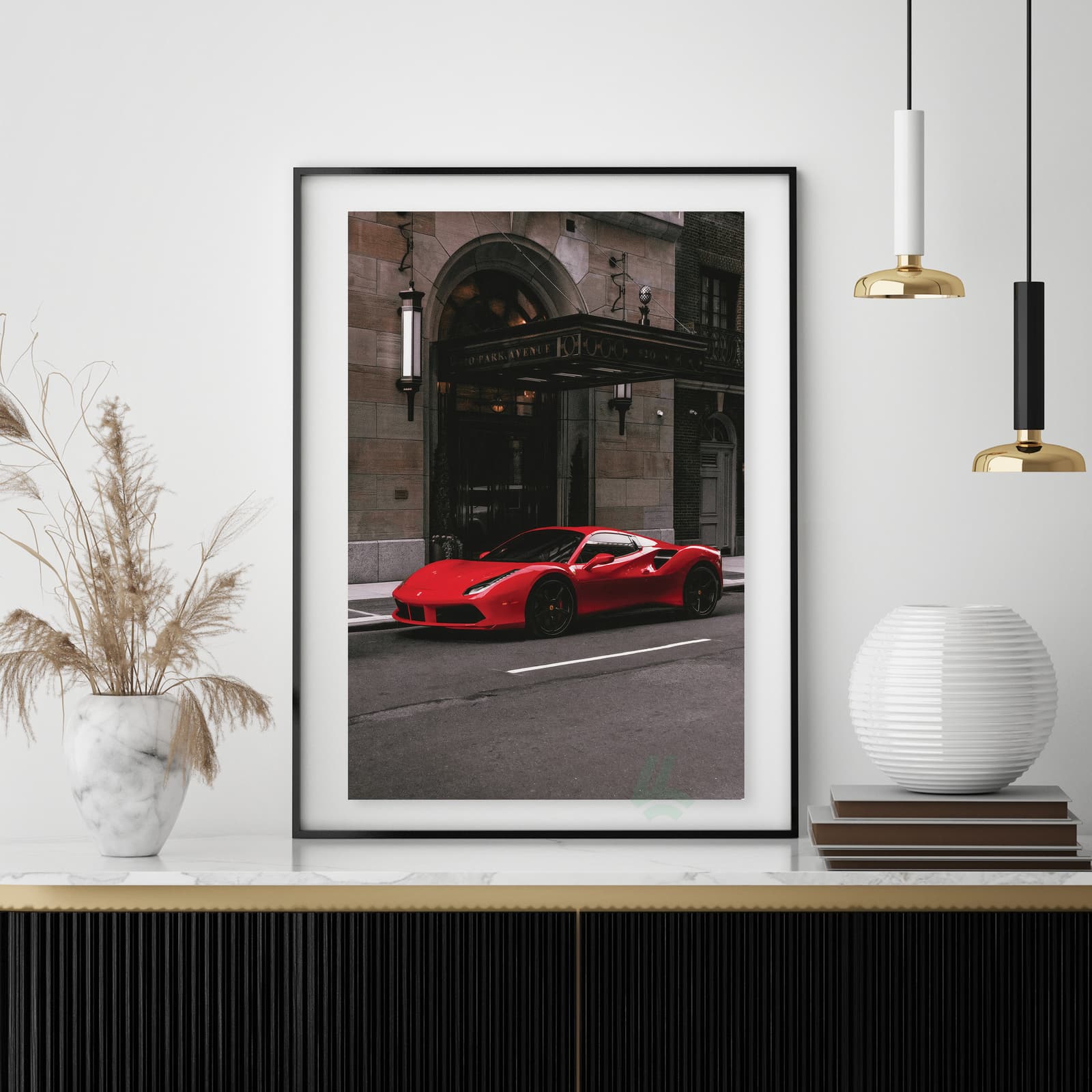 Red Sports Car Poster Wall Art, Exotic Italian Supercar Print with Sleek Racing Design product photo 4