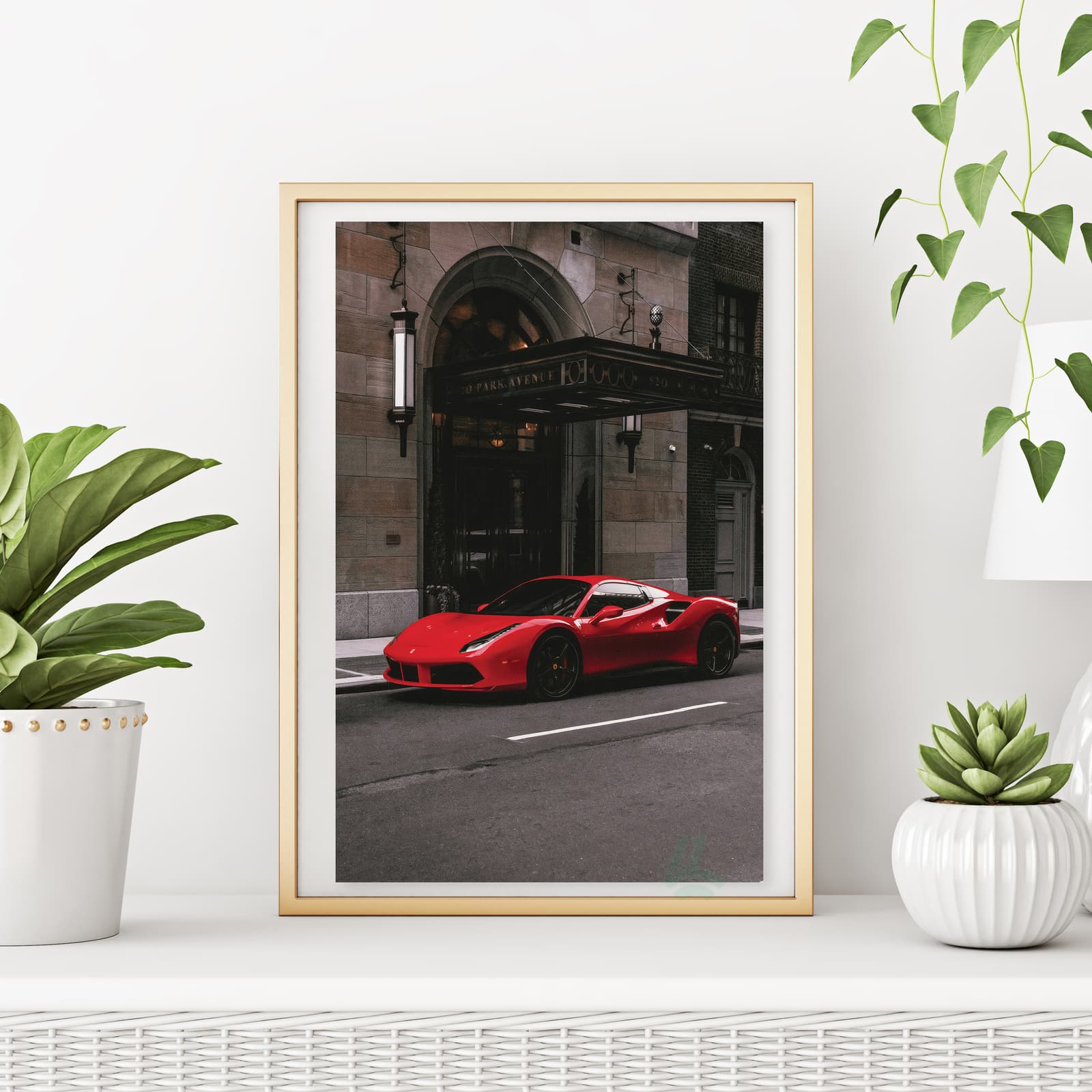 Red Sports Car Poster Wall Art, Exotic Italian Supercar Print with Sleek Racing Design product photo 6