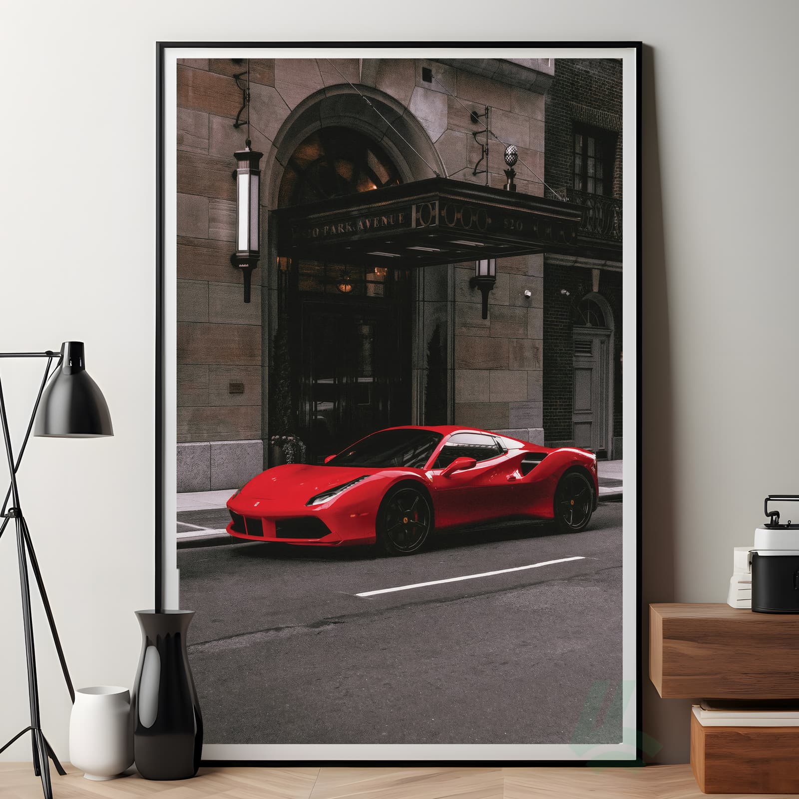 Red Sports Car Poster Wall Art, Exotic Italian Supercar Print with Sleek Racing Design product photo 7