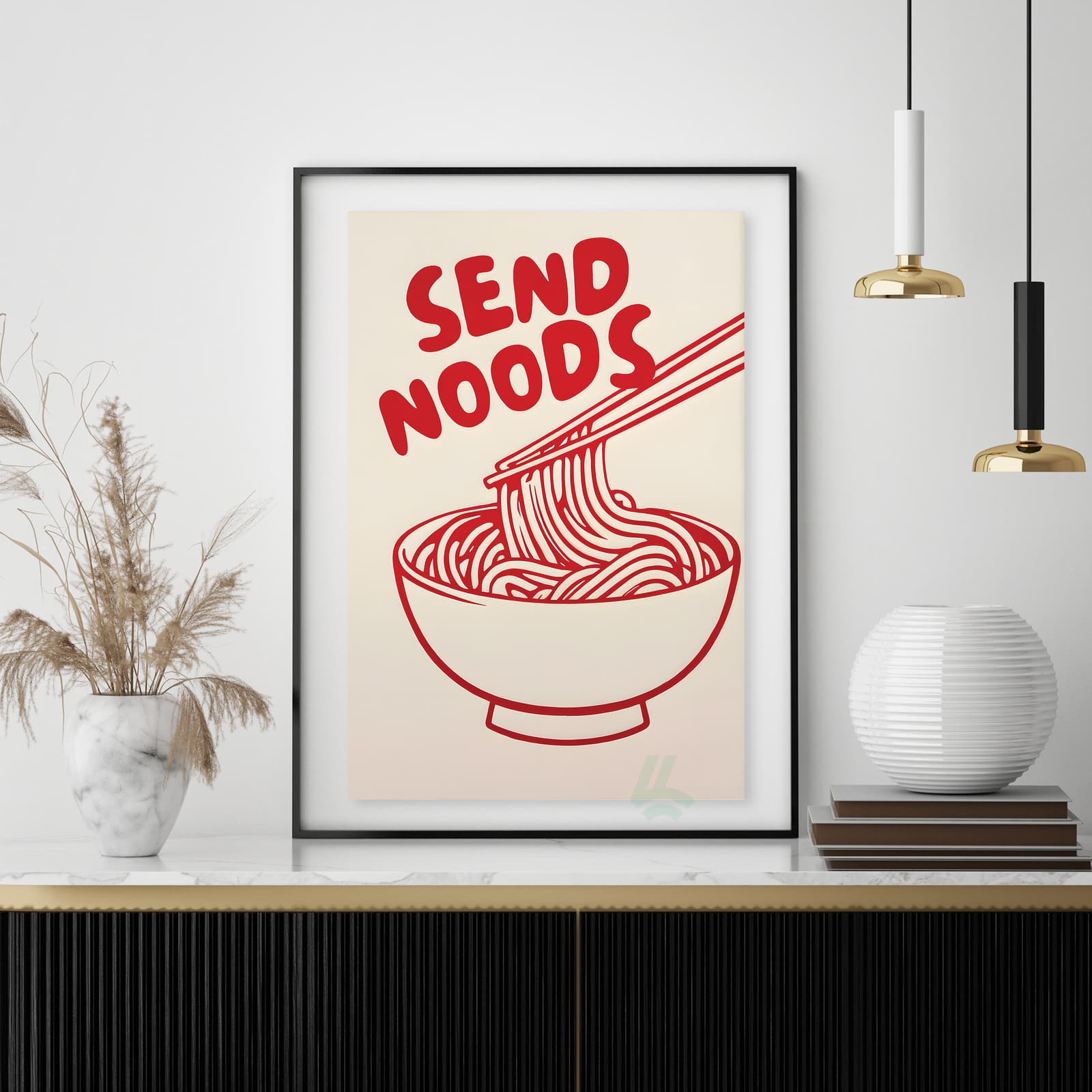 Send Noods Poster, Funny Ramen Noodle Wall Art product photo 4