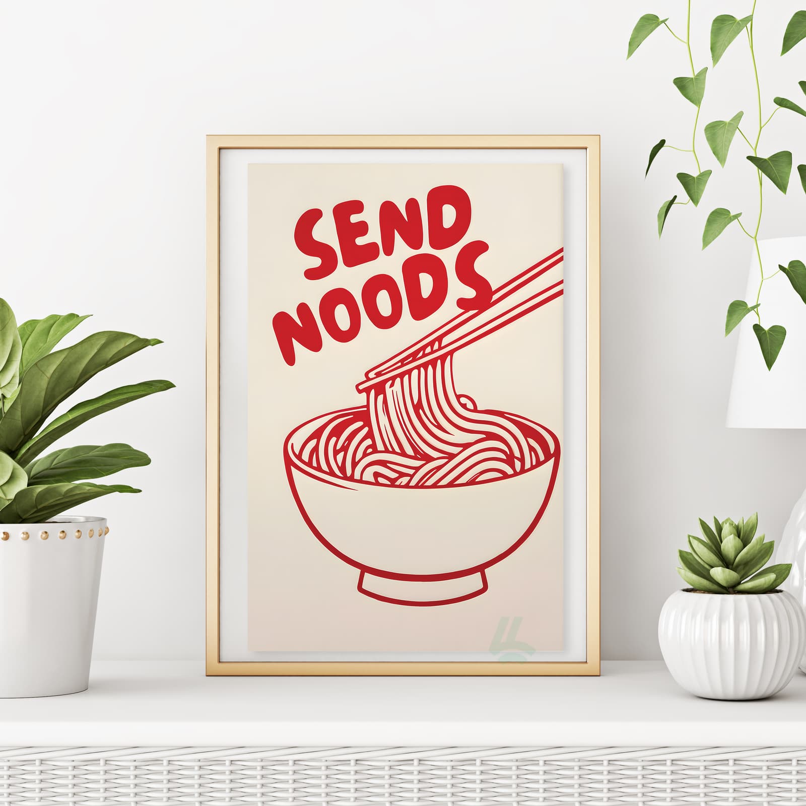 Send Noods Poster, Funny Ramen Noodle Wall Art product photo 6