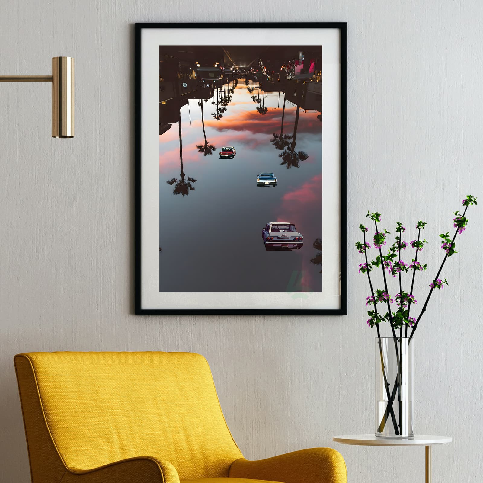 Surreal Car Poster with Floating Vintage Rides product photo 2
