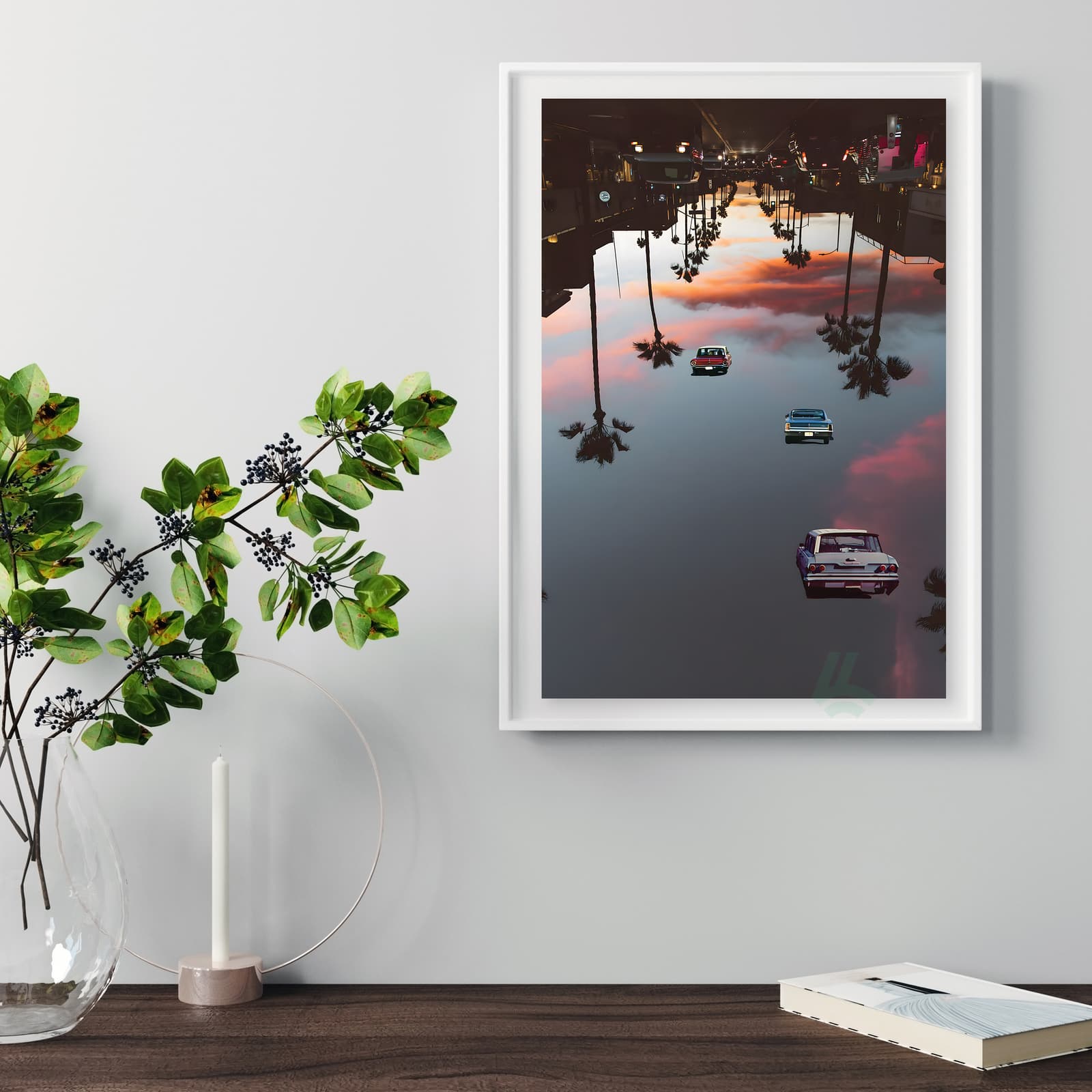 Surreal Car Poster with Floating Vintage Rides product photo 5