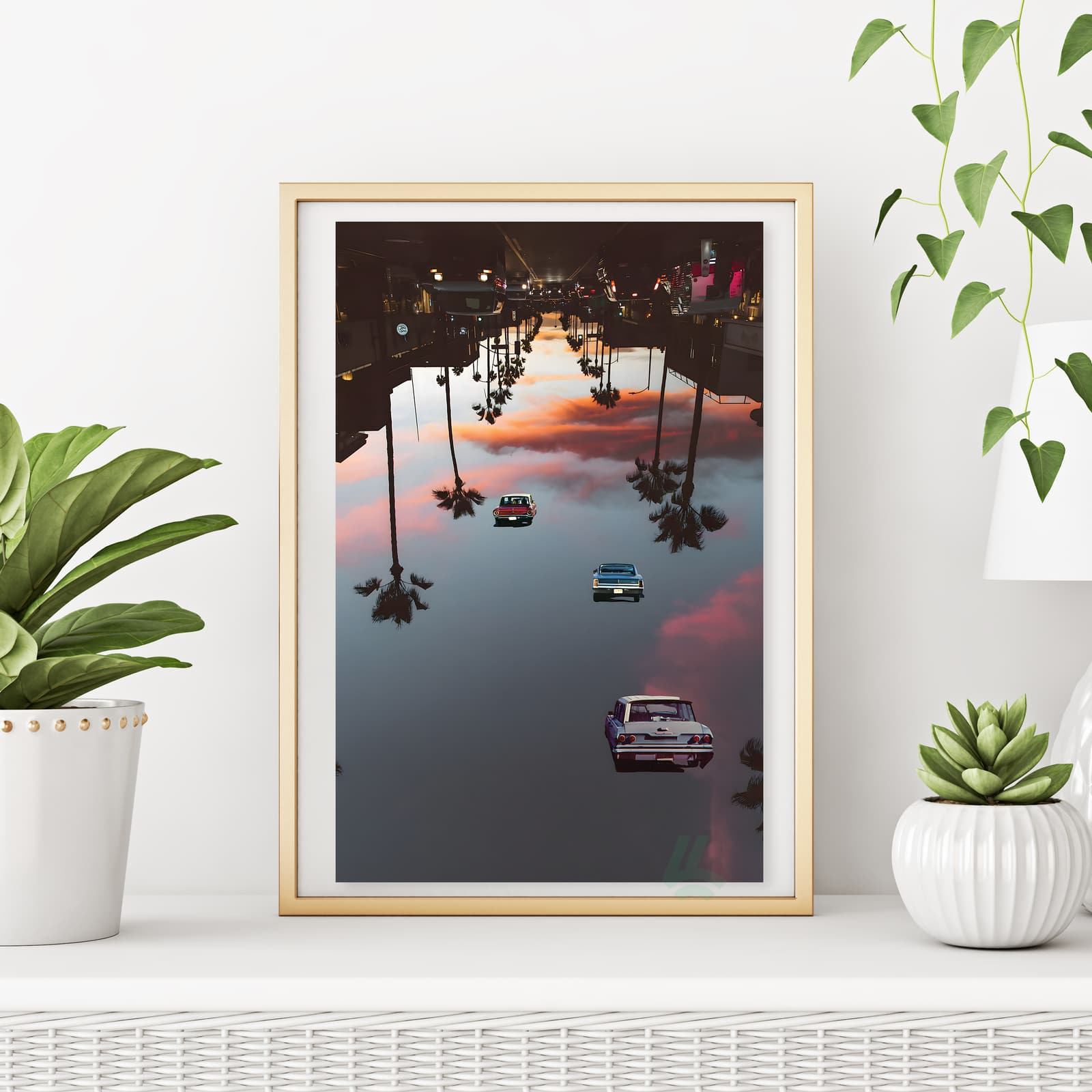 Surreal Car Poster with Floating Vintage Rides product photo 6