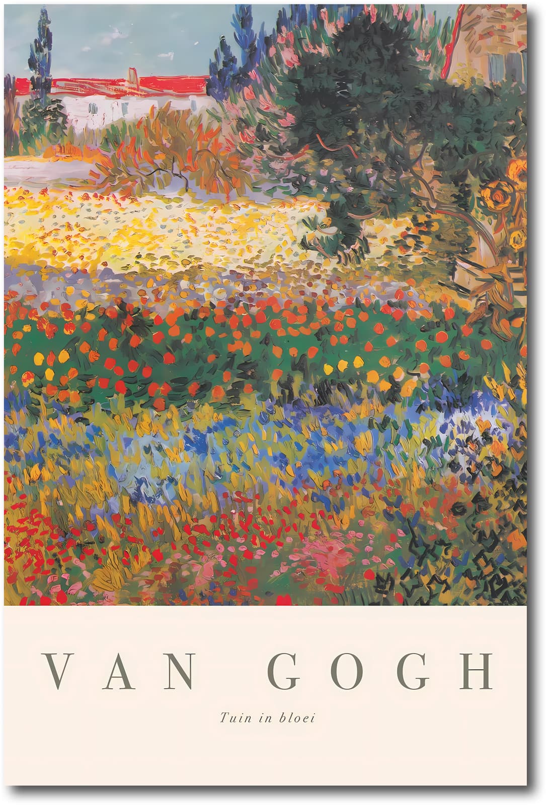 Van Gogh Poster Tuin in Bloei Art Print, Floral Wall Decor Impressionist Landscape product photo 1